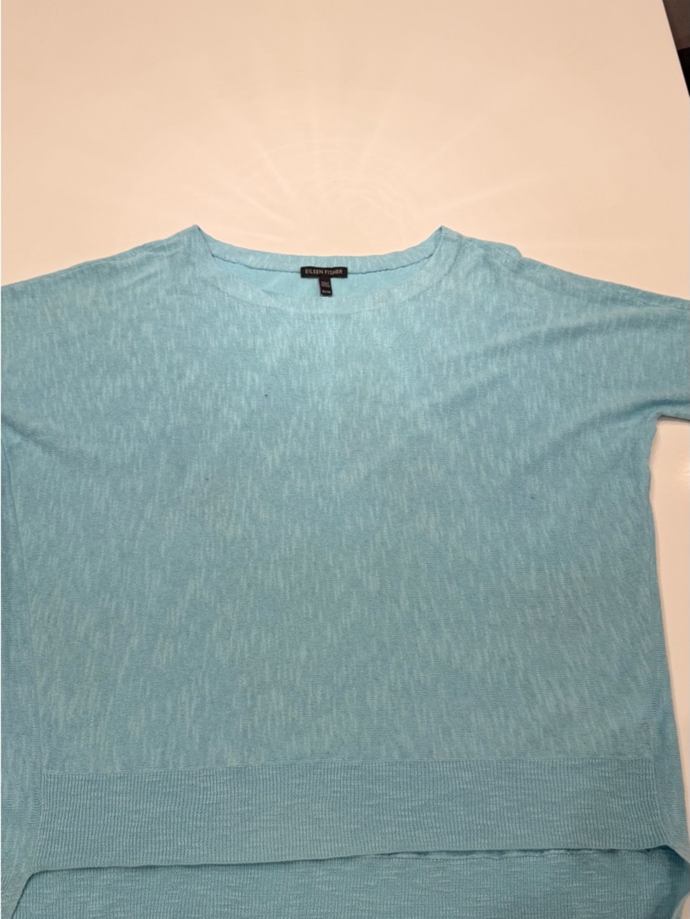Eileen Fisher Lightweight Knit Top - Light Blue